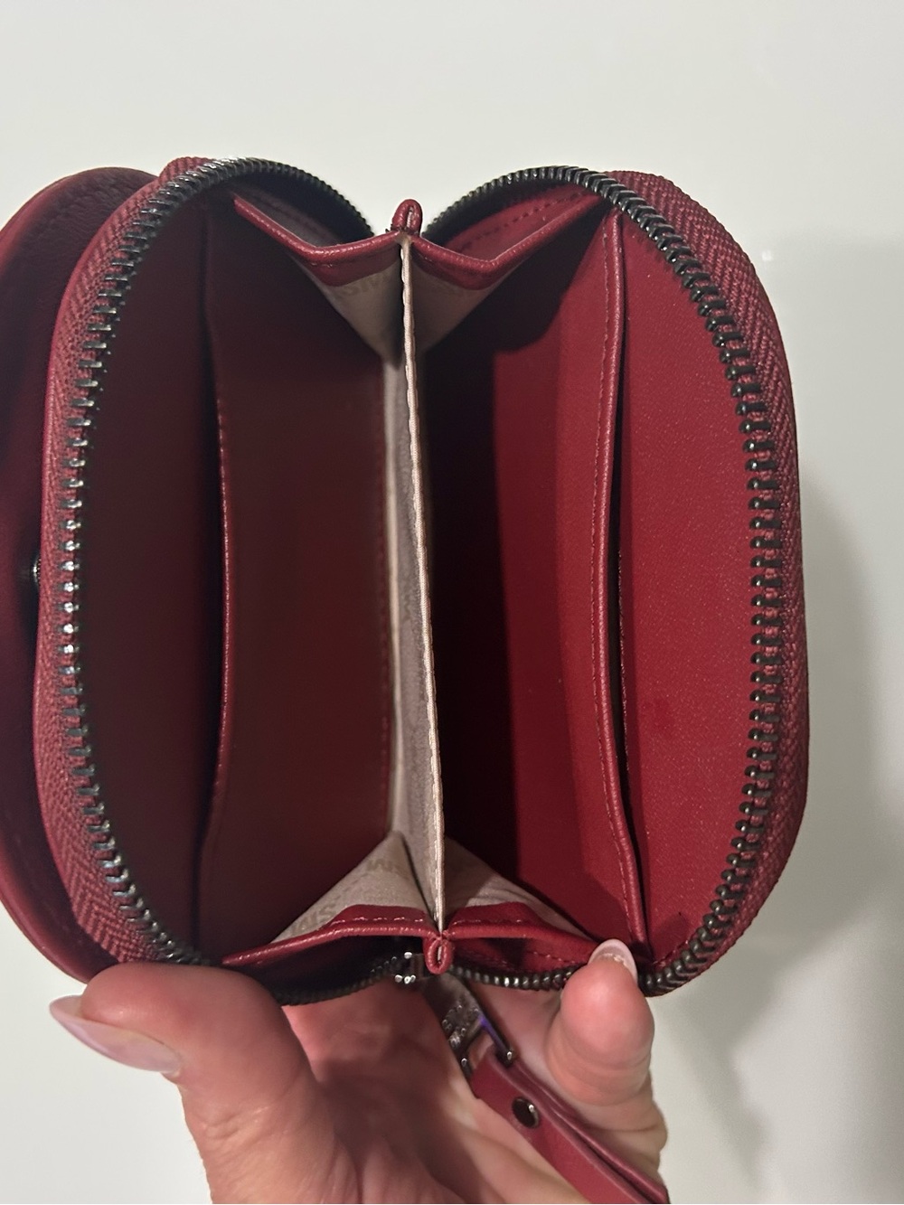 Steve Madden SM Embossed Half-Moon Crossbody Bag in Burgundy - Picture 5 of 9